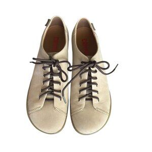 Camper Peu K200514-060 Beige Nubuck Leather Shoes Women’s EU 40 US 9